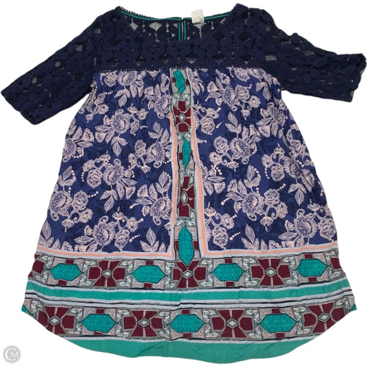 Top Short Sleeve By Akemi And Kin In Blue & Purple, Size: L