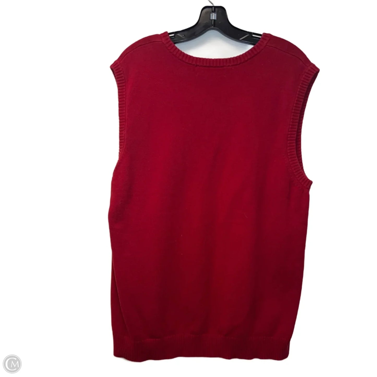 Vest Sweater By Chaps In Red, Size: L