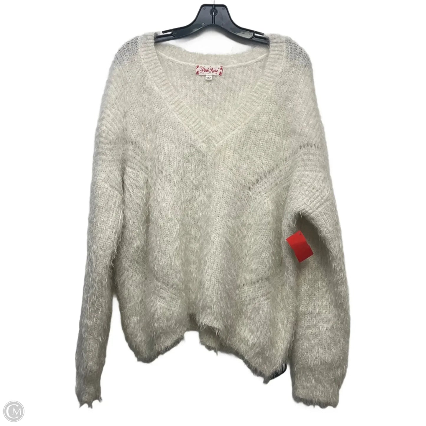 Sweater By Pink Rose In White, Size: L