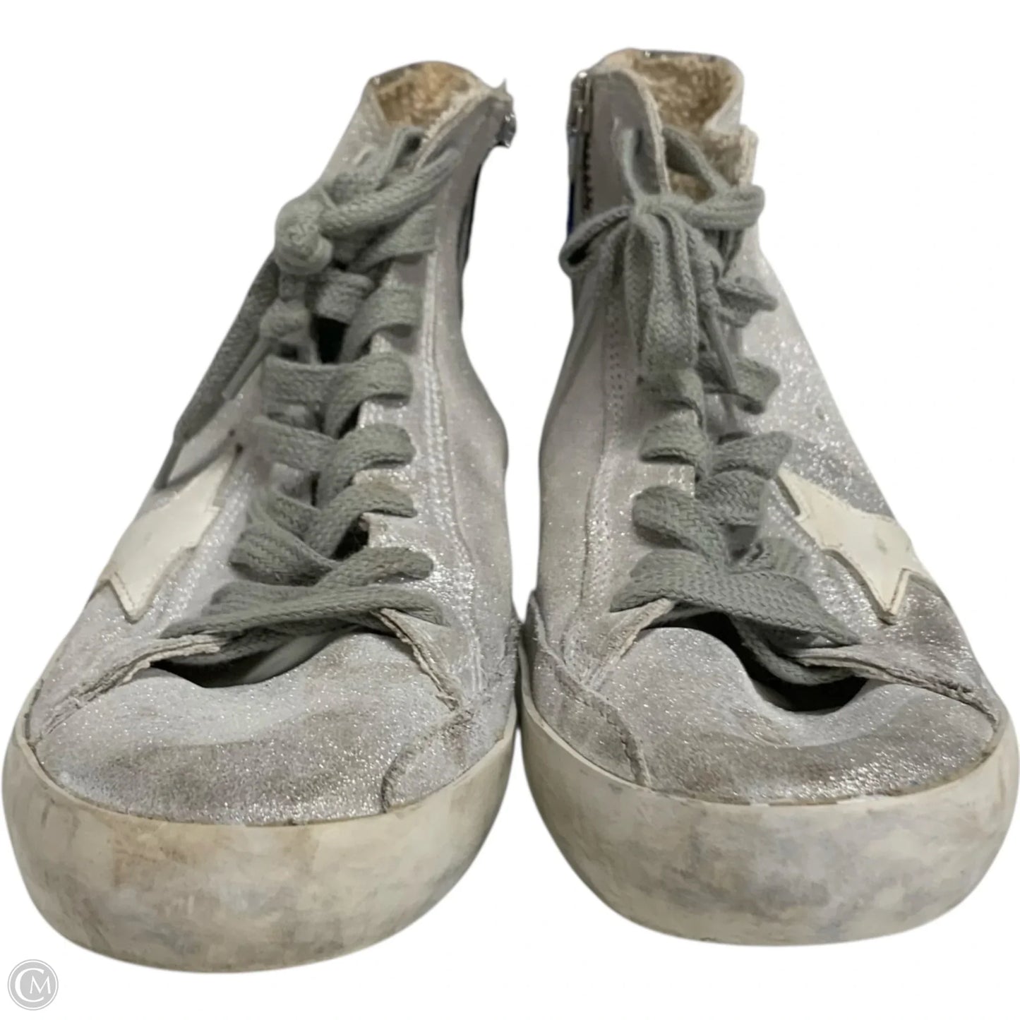 Shoes Luxury Designer By Golden Goose In Silver, Size: 5.5