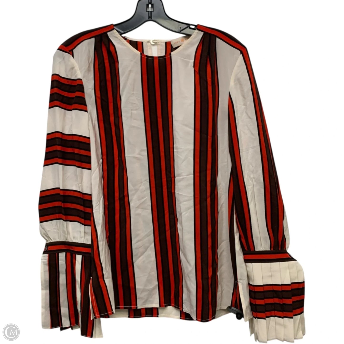 Top Long Sleeve Designer By Tory Burch In Red & White, Size: Xs