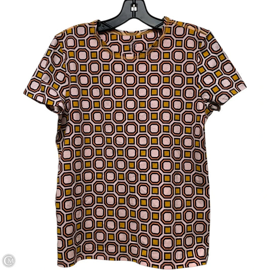 Top Short Sleeve Designer By Tory Burch In Pink & Yellow, Size: S