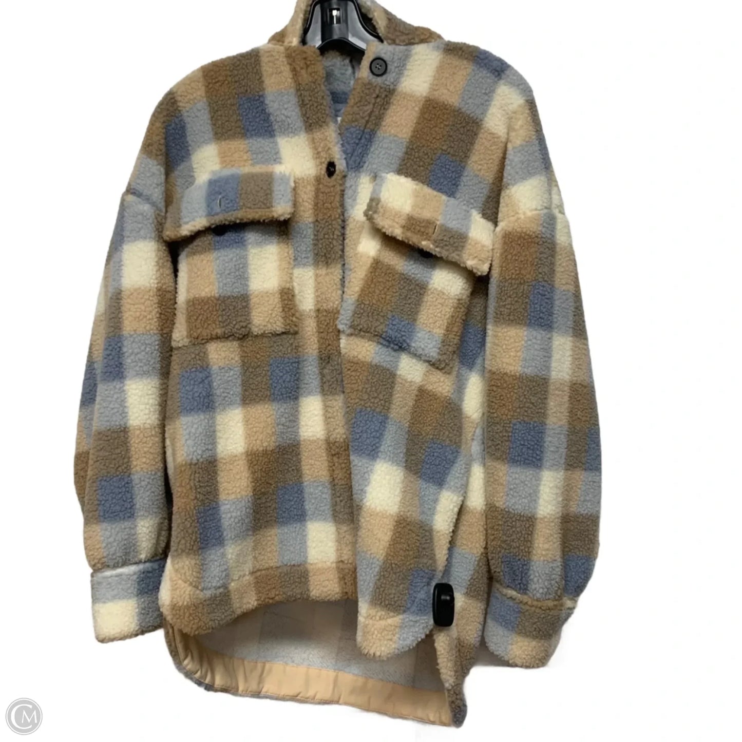 Jacket Faux Fur & Sherpa By By Together In Blue & Tan, Size: S