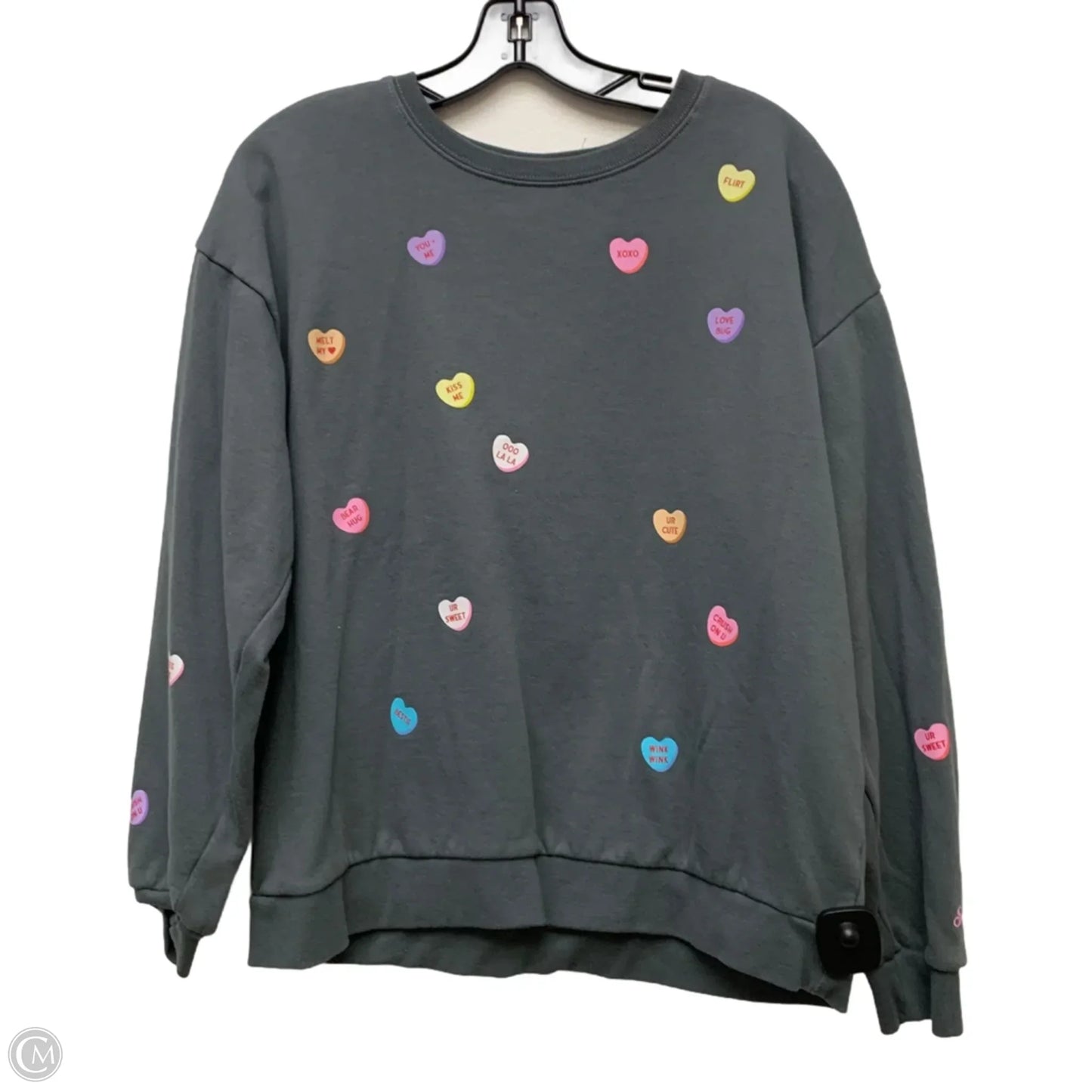 Sweatshirt Crewneck By Sweethearts In Grey, Size: L
