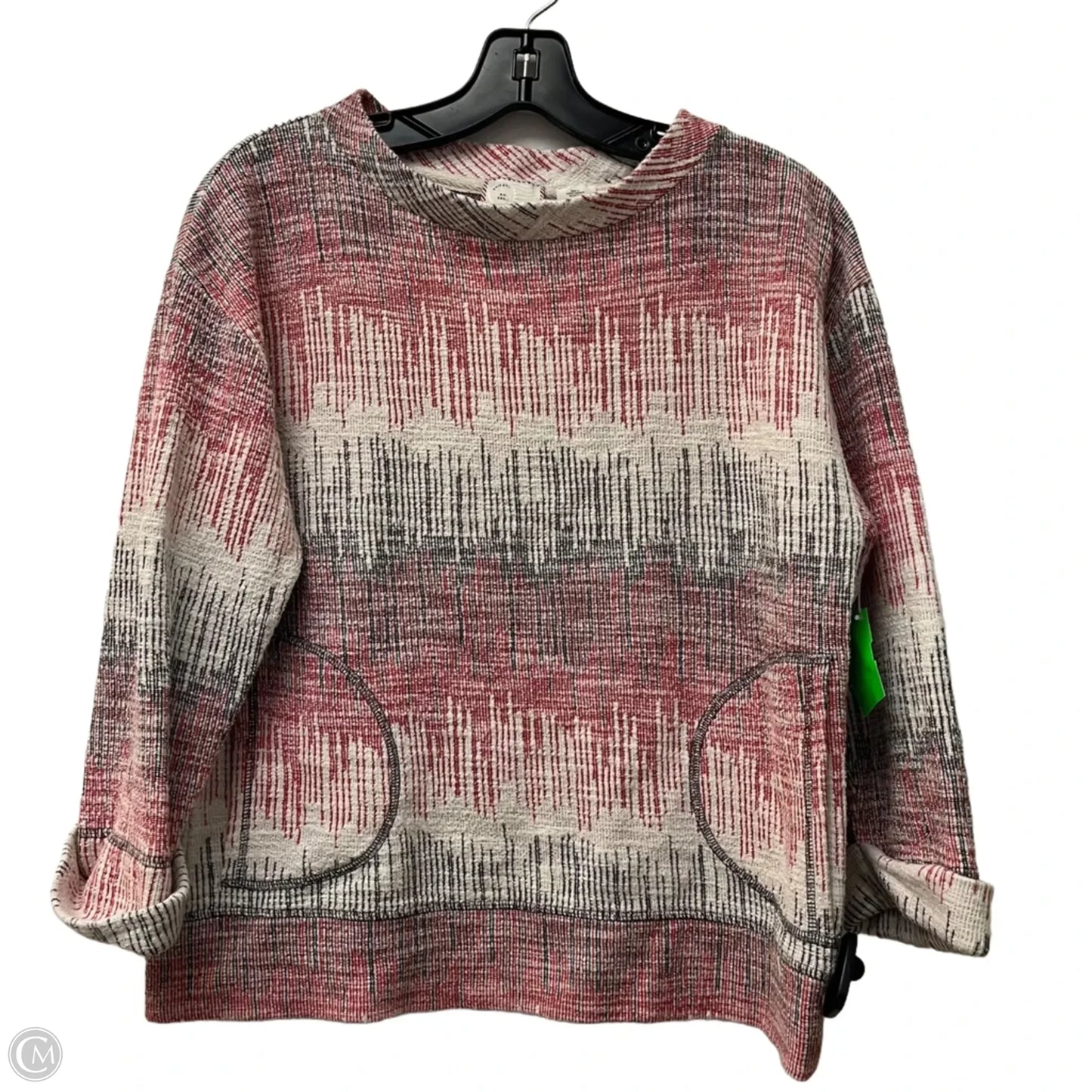 Top Long Sleeve By Anthropologie In Red & White, Size: S