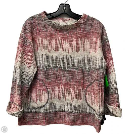 Top Long Sleeve By Anthropologie In Red & White, Size: S