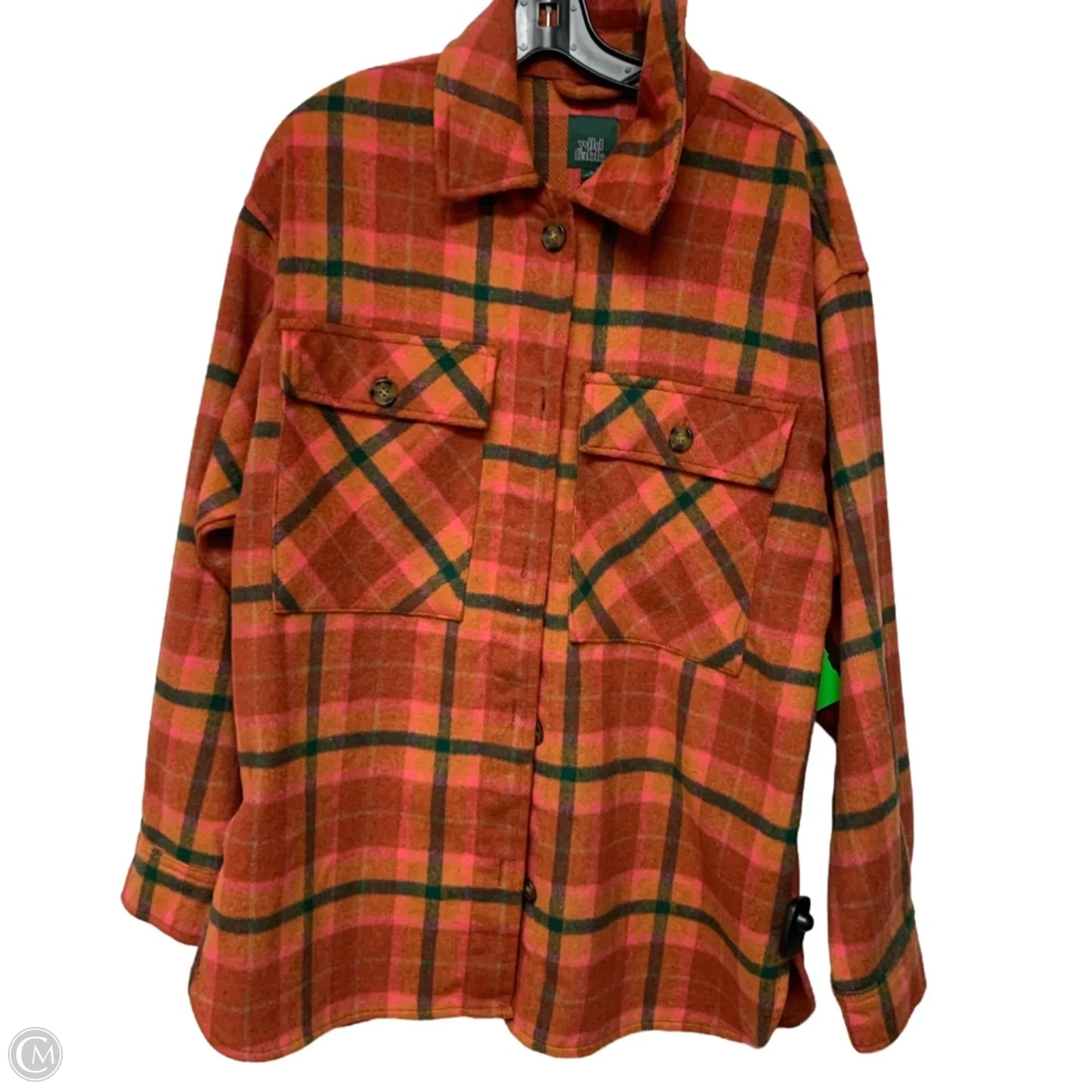 Jacket Shirt By Wild Fable In Orange, Size: M
