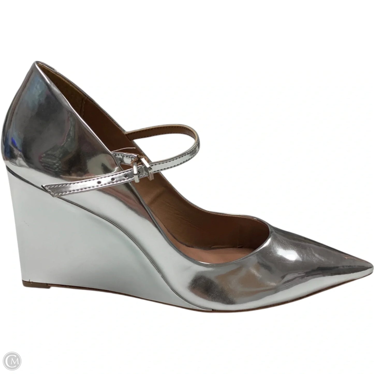 Shoes Heels Wedge By Maeve In Silver, Size: 10.5