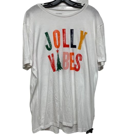 Top Short Sleeve By Old Navy In White, Size: Xl