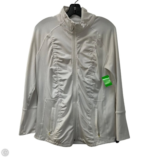 Athletic Jacket By Calvin Klein Performance In White, Size: Xl
