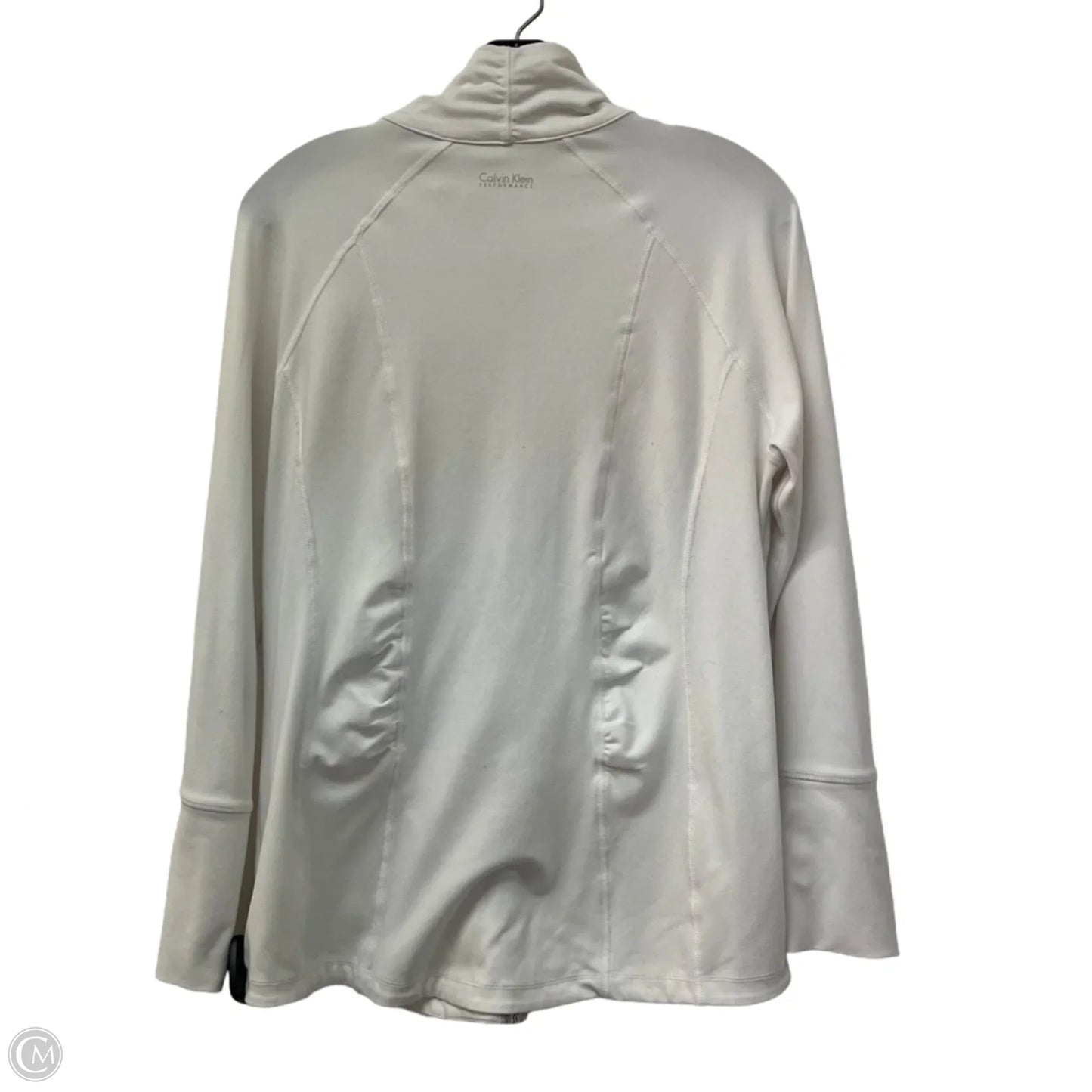 Athletic Jacket By Calvin Klein Performance In White, Size: Xl