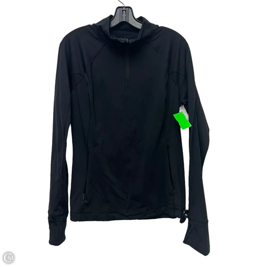 Athletic Top Long Sleeve Collar By Athleta In Black, Size: L