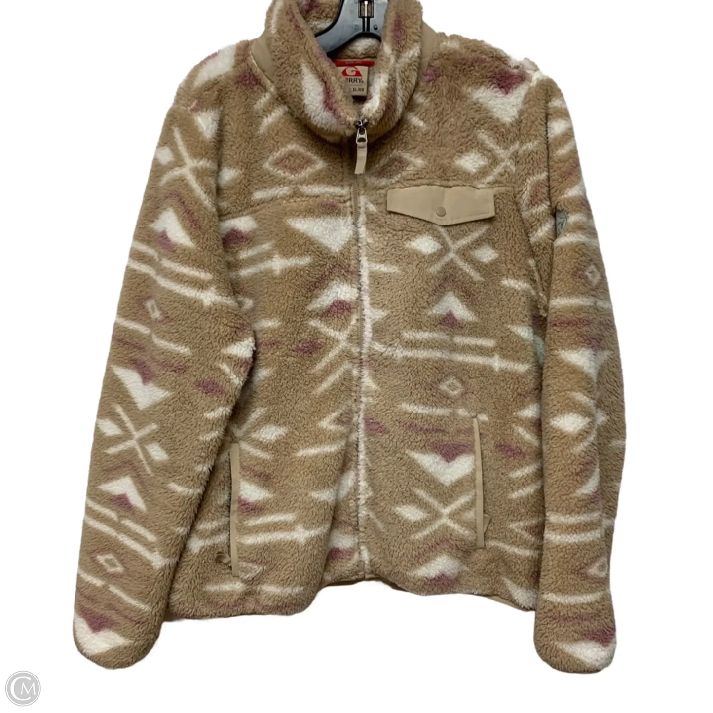 Jacket Faux Fur & Sherpa By Gerry In Pink & Tan, Size: Xl