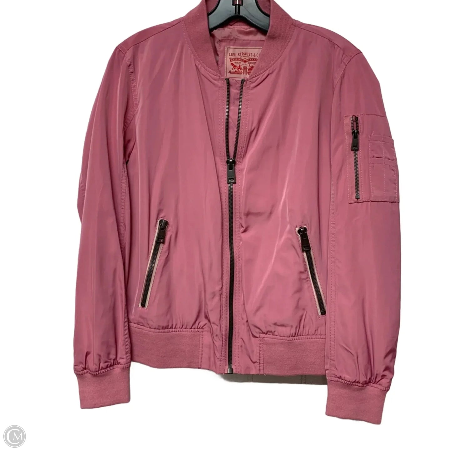 Jacket Windbreaker By Levis In Pink, Size: M