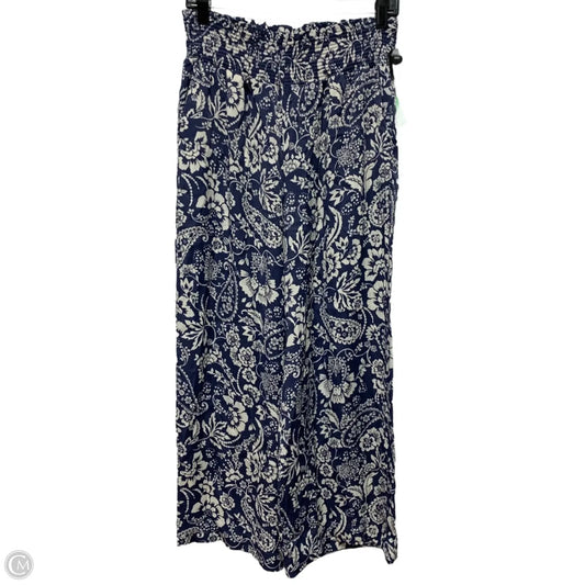 Pants Wide Leg By Maeve In Blue & White, Size: M