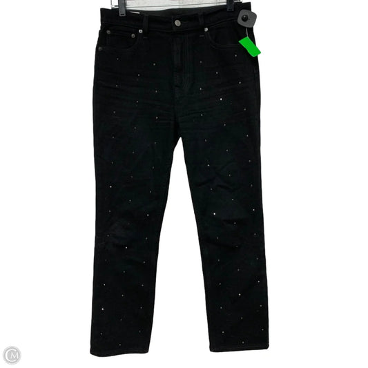 Jeans Straight By Gap In Black Denim, Size: 8