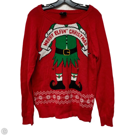 Sweater By Well Worn In Green & Red, Size: Xl