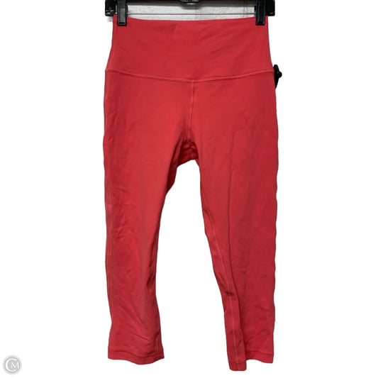 Athletic Leggings By Lululemon In Coral, Size: M