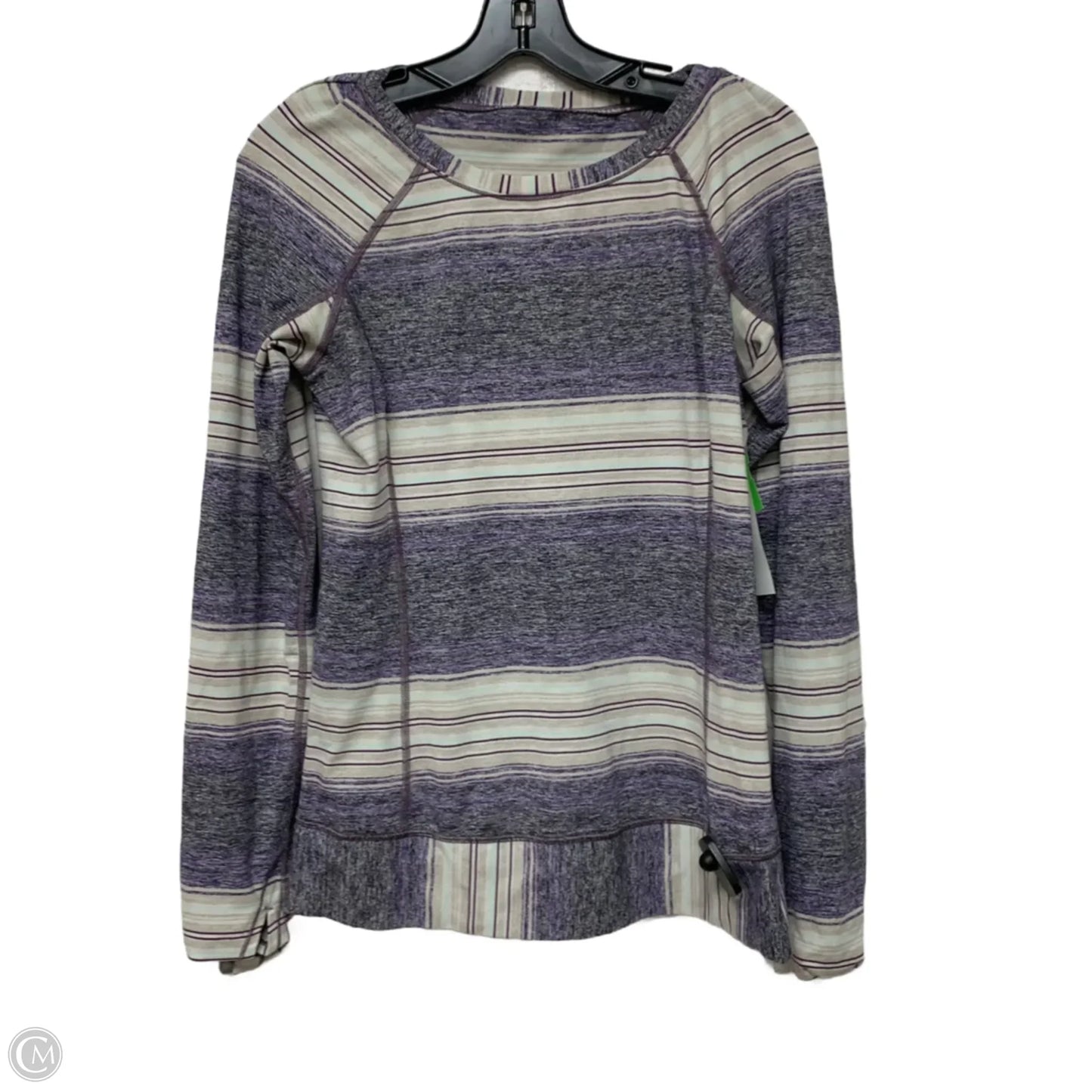 Athletic Top Long Sleeve Crewneck By Lululemon In Purple & Tan, Size: M