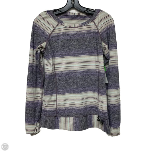 Athletic Top Long Sleeve Crewneck By Lululemon In Purple & Tan, Size: M