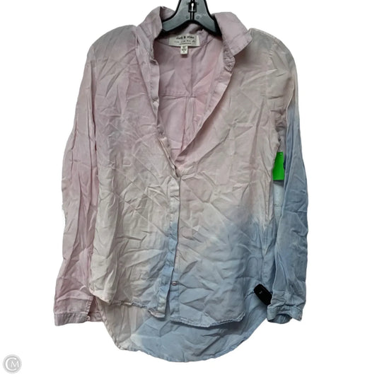 Top Long Sleeve By Cloth & Stone In Blue & Pink, Size: S