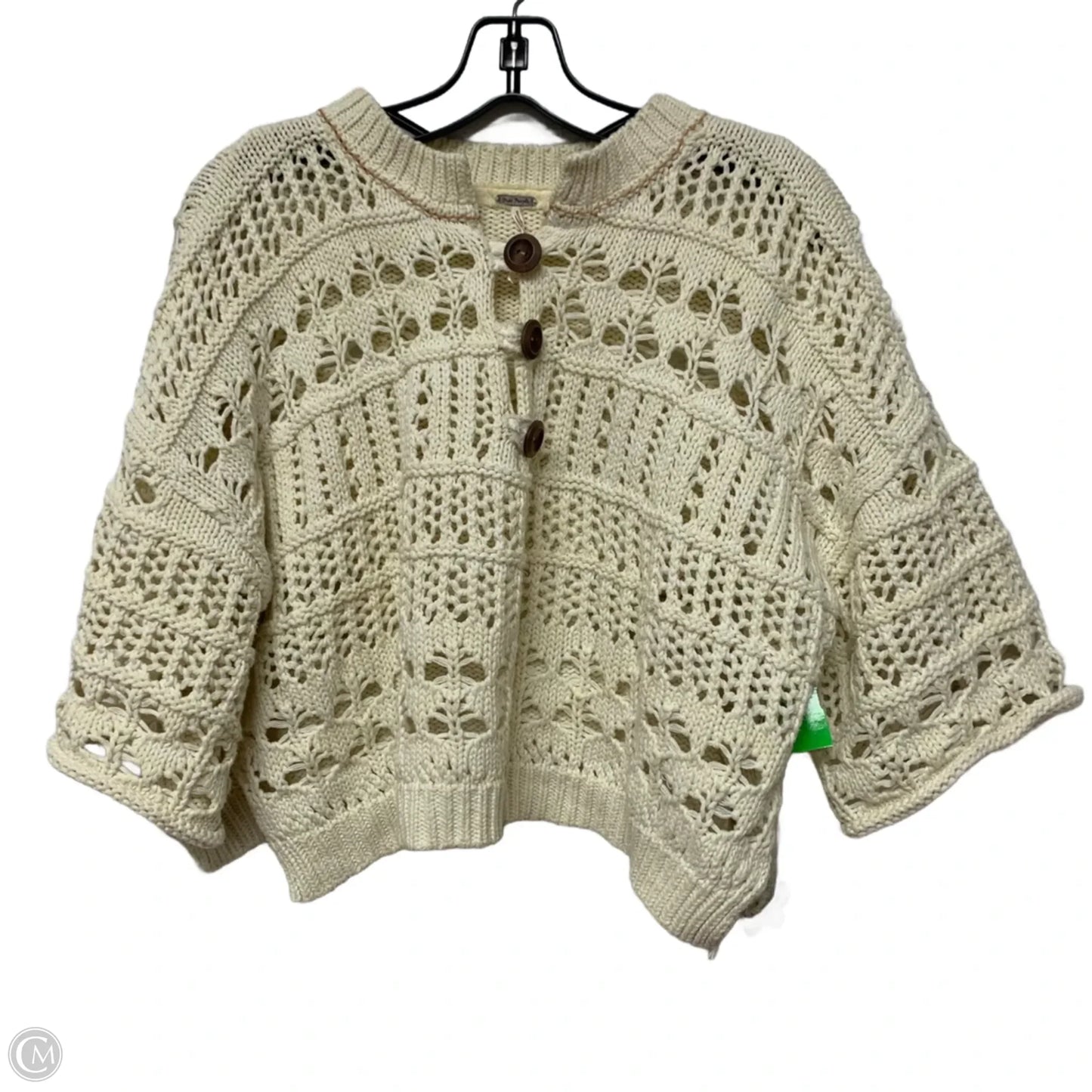 Sweater Short Sleeve By Free People In Cream, Size: Xs