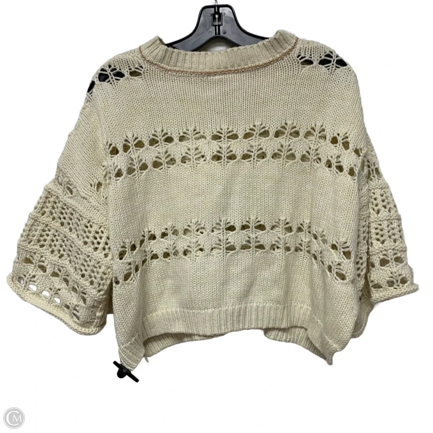 Sweater Short Sleeve By Free People In Cream, Size: Xs