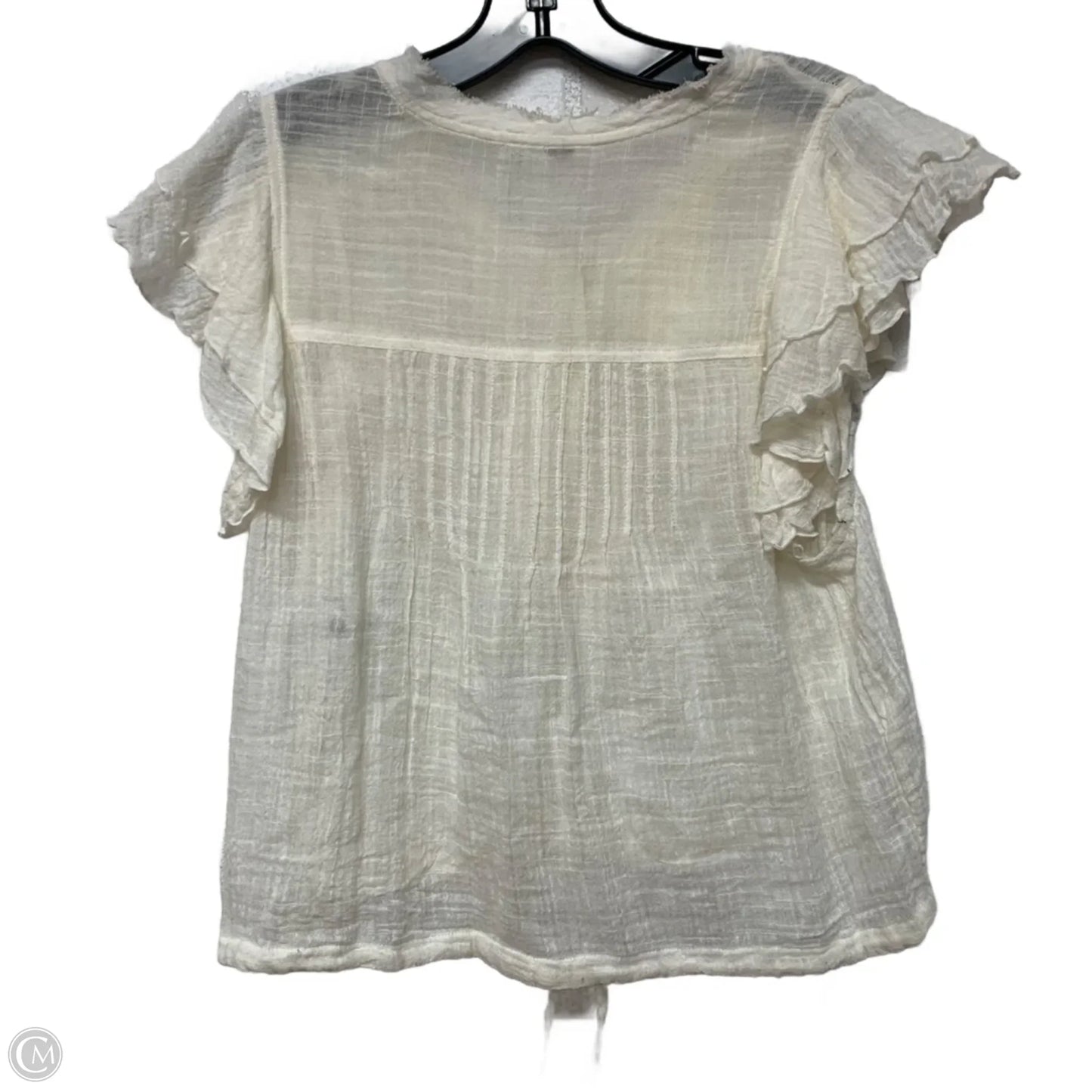 Top Short Sleeve By Free People In Cream, Size: Xs
