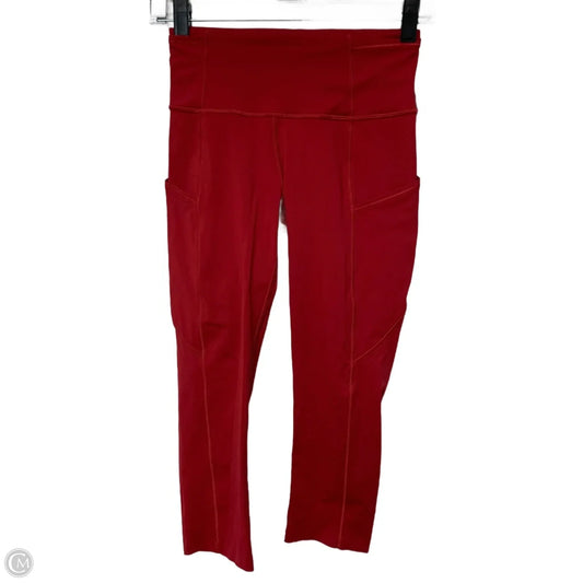 Athletic Leggings Capris By Lululemon In Red, Size: S