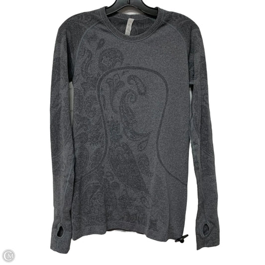 Athletic Top Long Sleeve Crewneck By Lululemon In Grey, Size: M