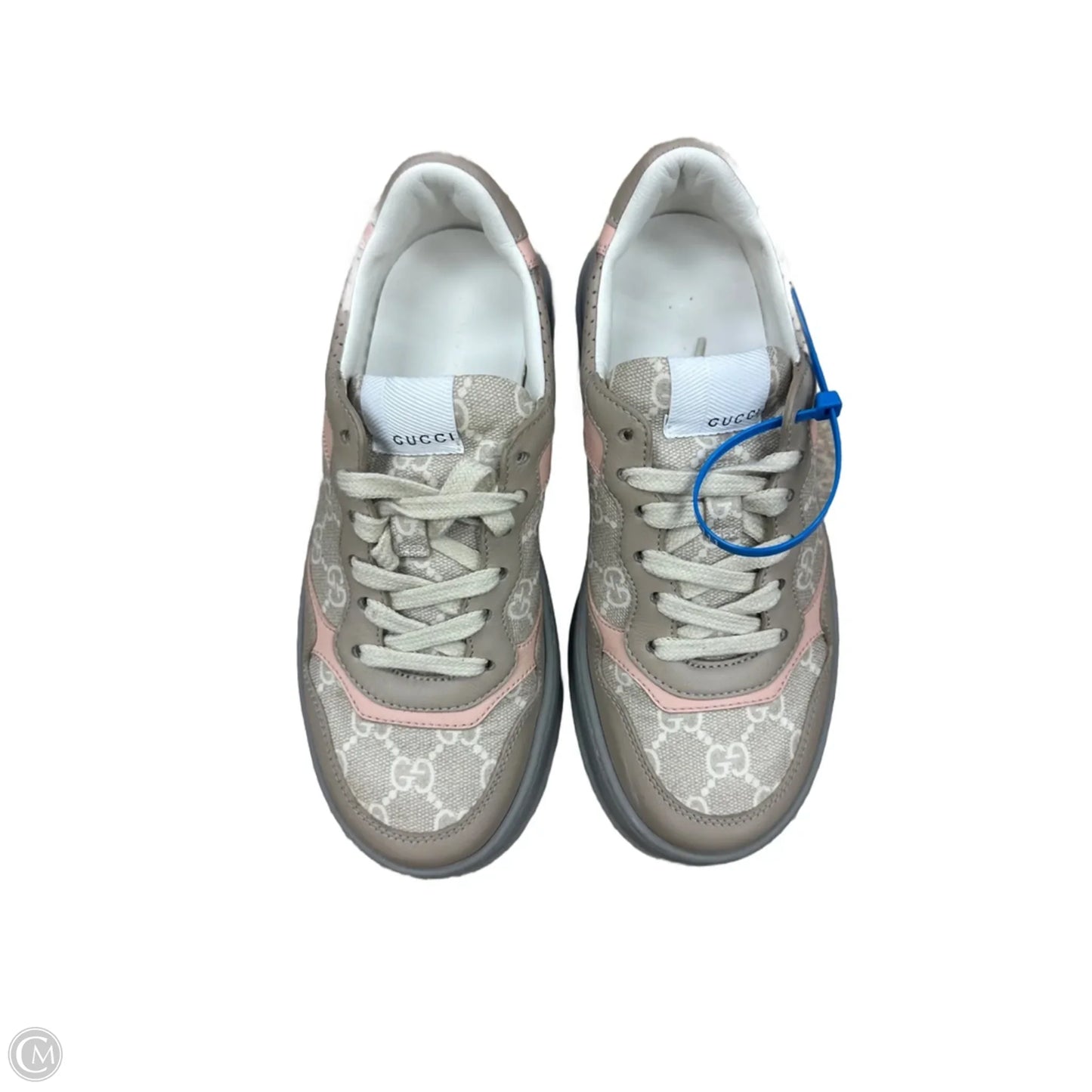 Shoes Luxury Designer By Gucci In Pink & Tan, Size: 6.5