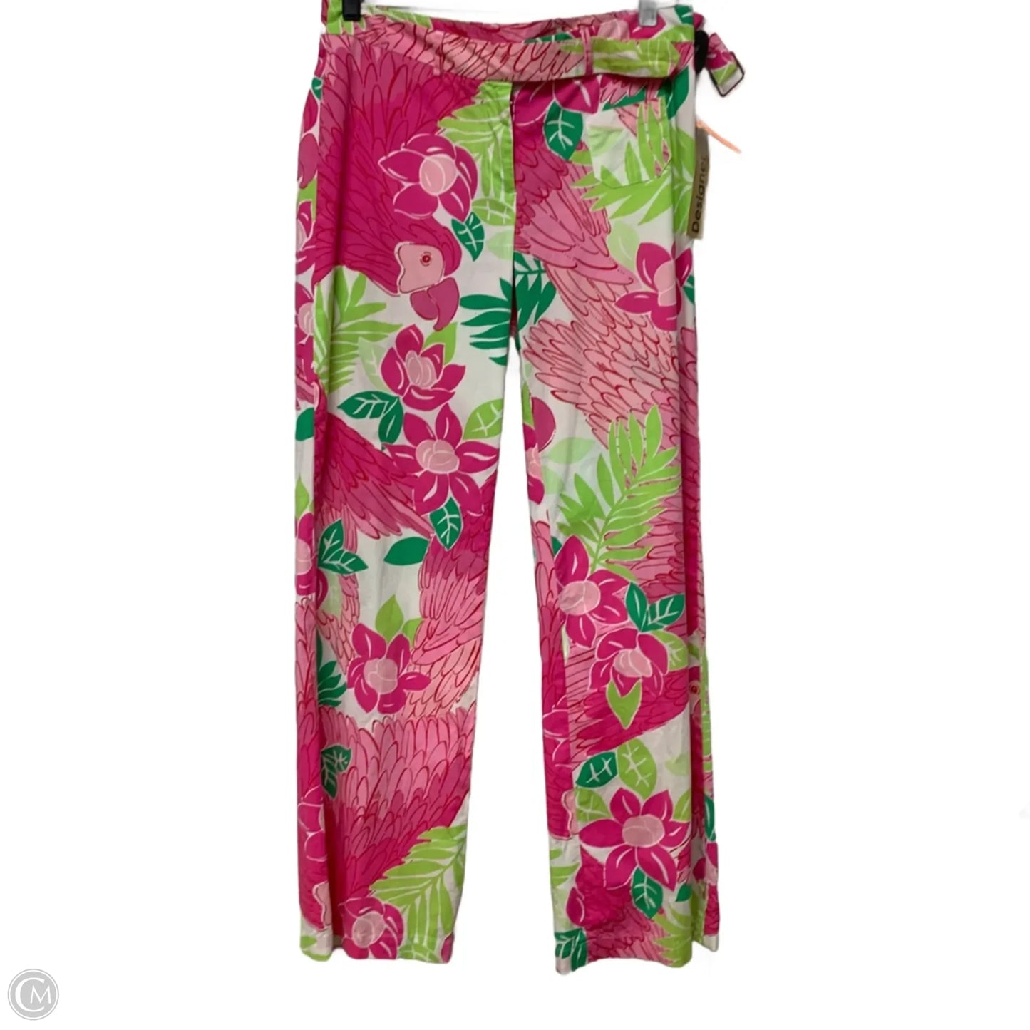 Pants Designer By Lilly Pulitzer In Green & Pink, Size: 4