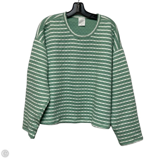Sweatshirt Crewneck By J. Crew In Green & White, Size: Xl