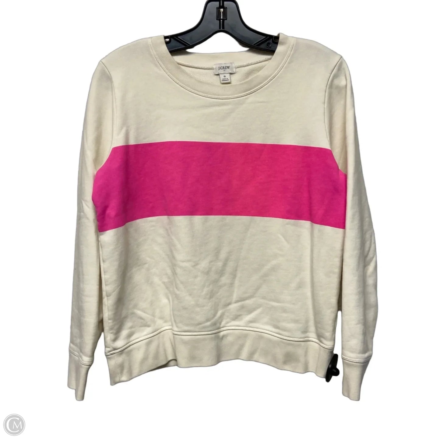 Sweatshirt Crewneck By J. Crew In Cream & Pink, Size: S