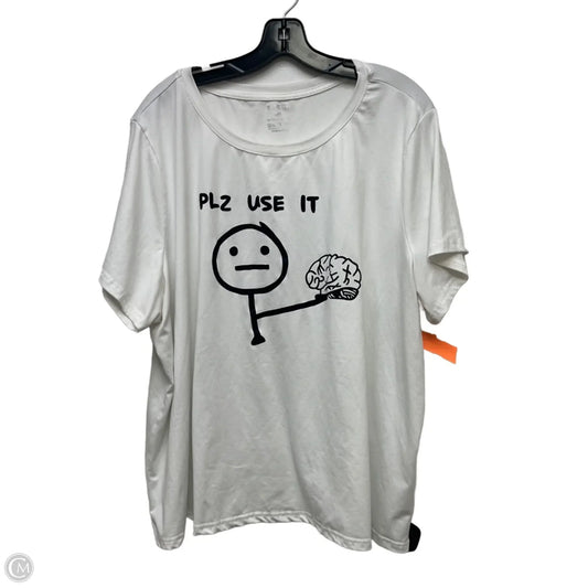 Top Short Sleeve By Shein In White, Size: 4x