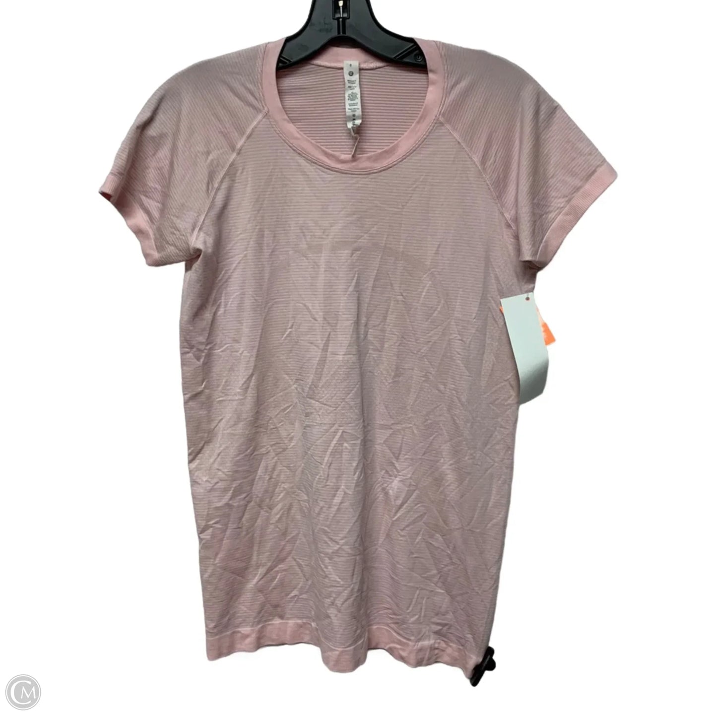 Athletic Top Short Sleeve By Lululemon In Pink, Size: M