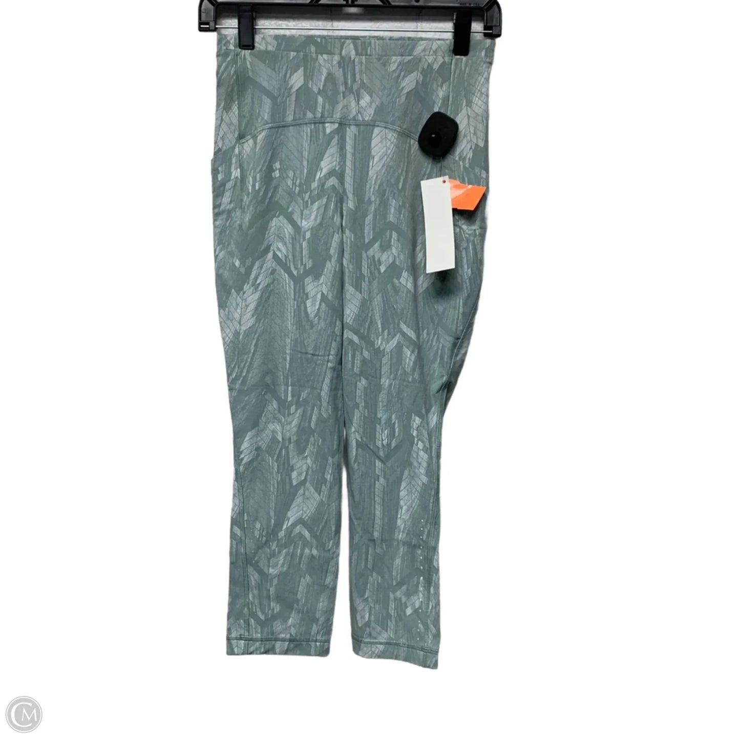 Athletic Leggings By Lululemon In Green & White, Size: S