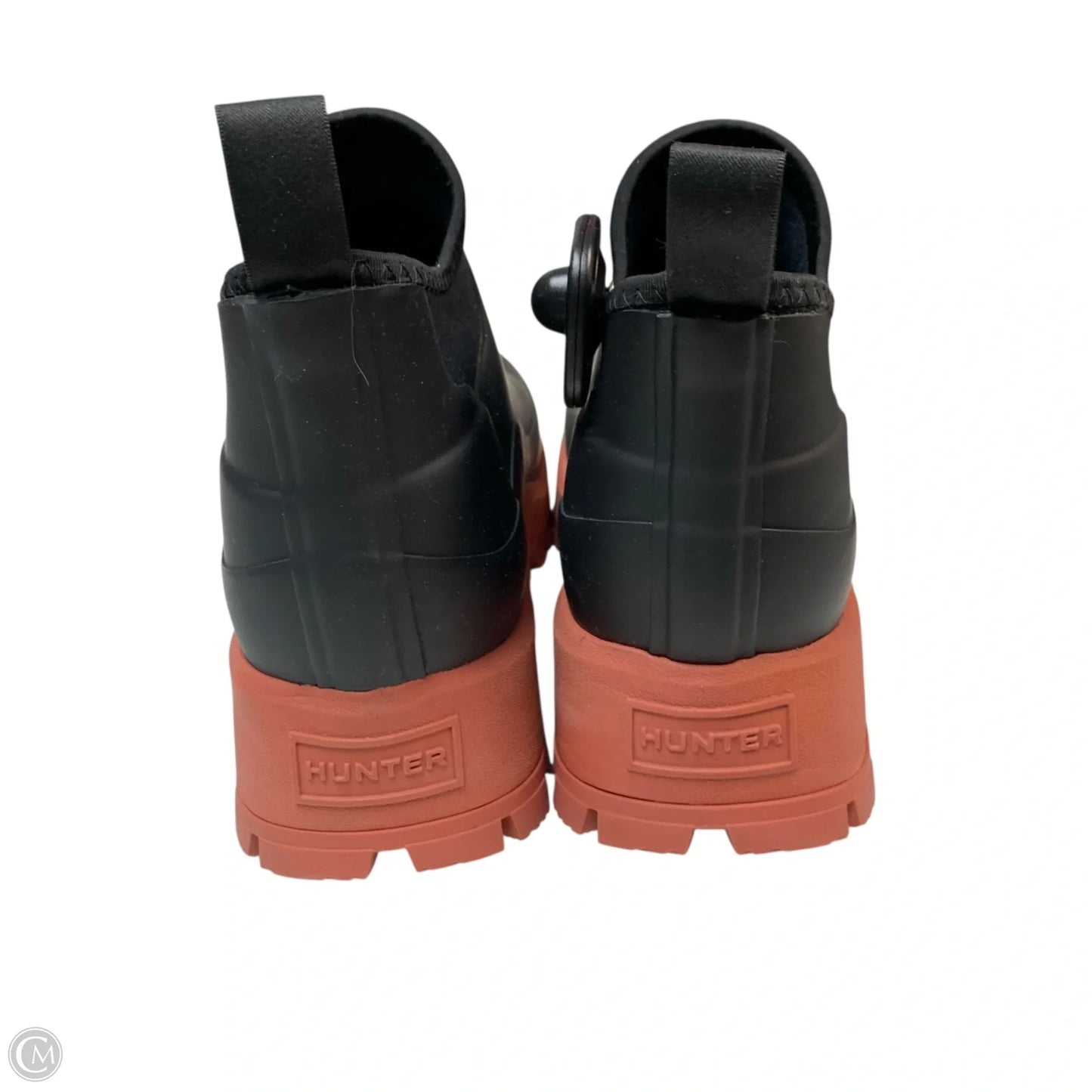 Boots Designer By Hunter In Black & Pink, Size: 7