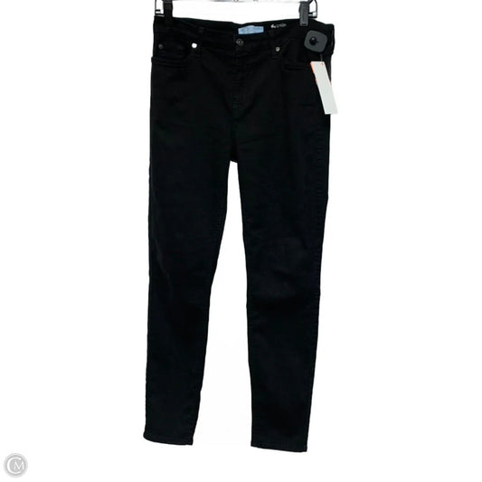 Jeans Skinny By 7 For All Mankind In Black Denim, Size: 16