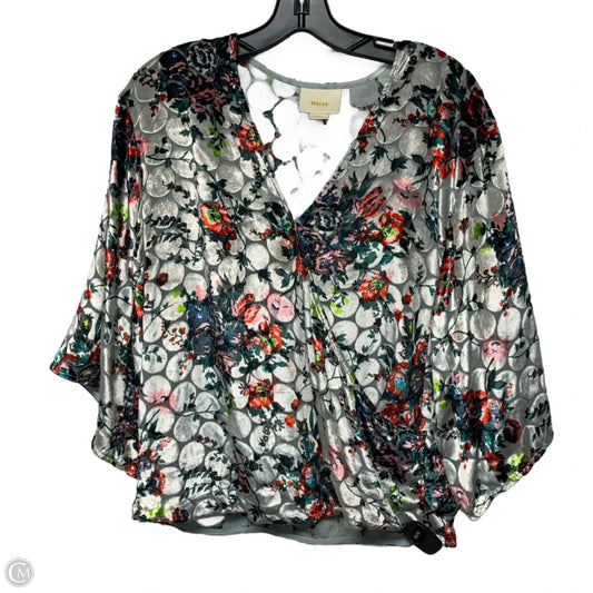 Top 3/4 Sleeve By Maeve In Blue & Red, Size: S