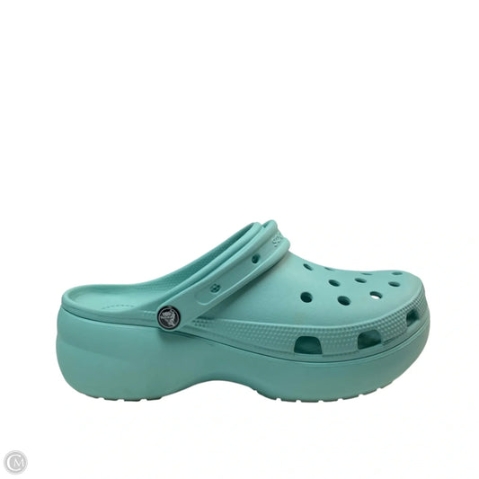 Shoes Heels Wedge By Crocs In Aqua, Size: 11