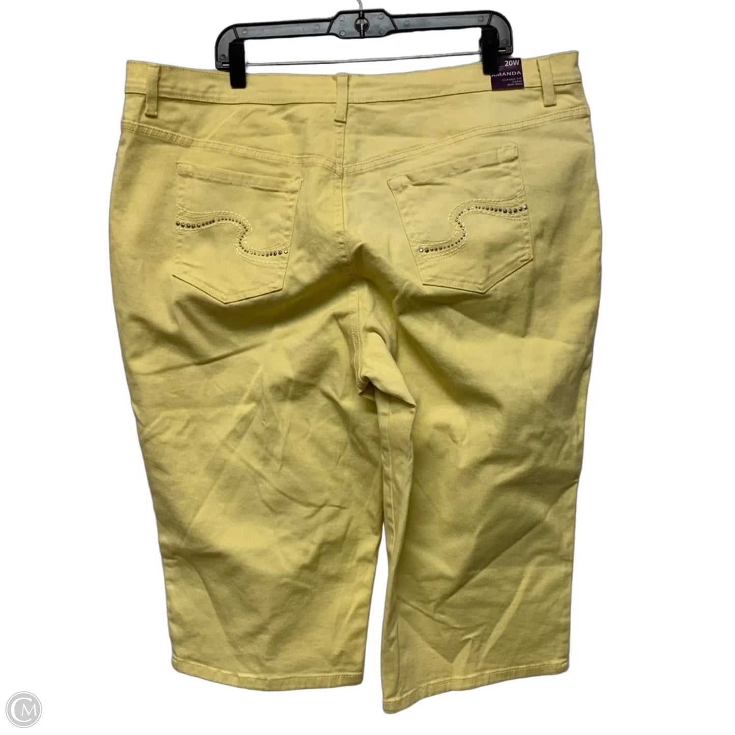 Jeans Cropped By Gloria Vanderbilt In Yellow Denim, Size: 20