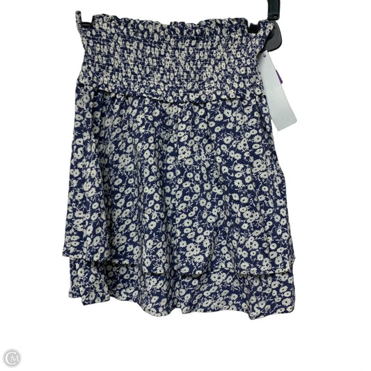 Skirt Mini & Short By Rails In Blue & White, Size: Xs