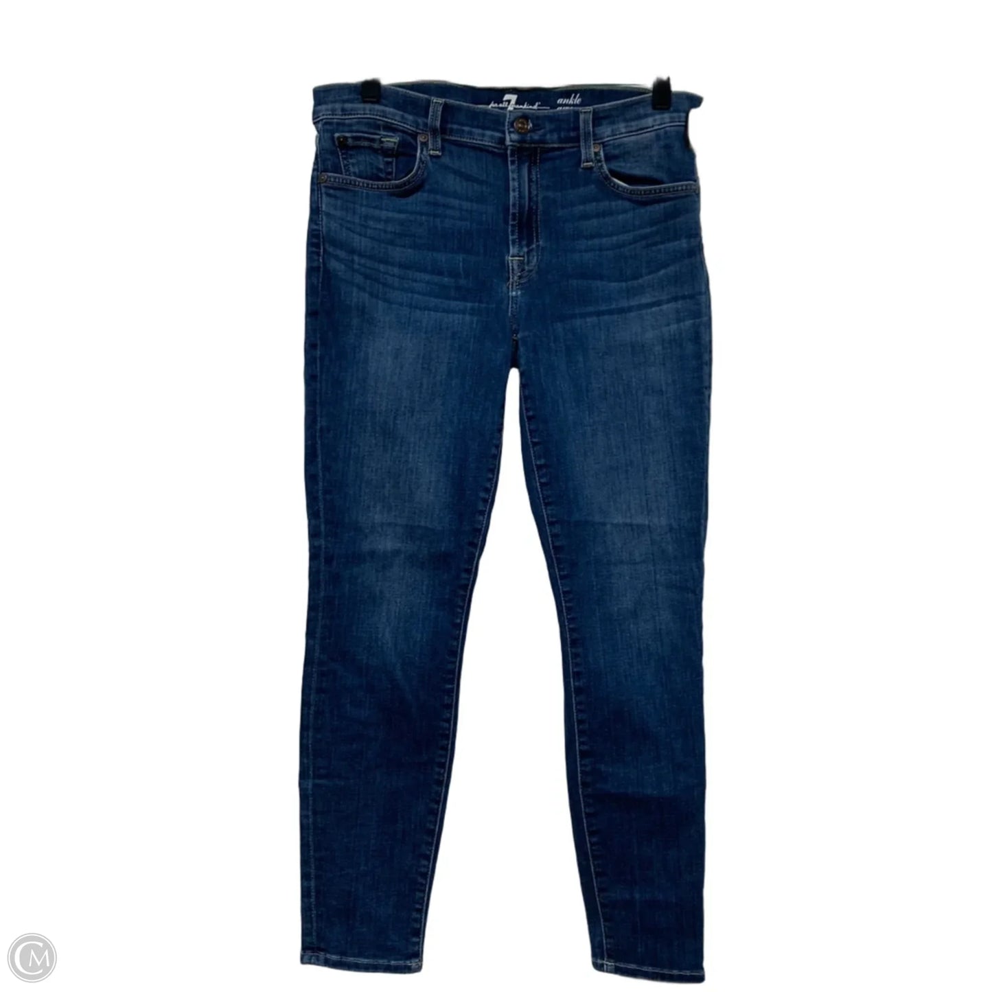 Jeans Jeggings By 7 For All Mankind In Blue Denim, Size: 12