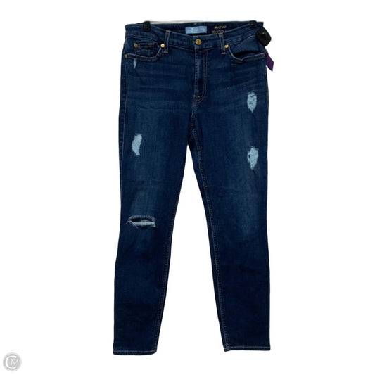 Jeans Jeggings By 7 For All Mankind In Blue Denim, Size: 12