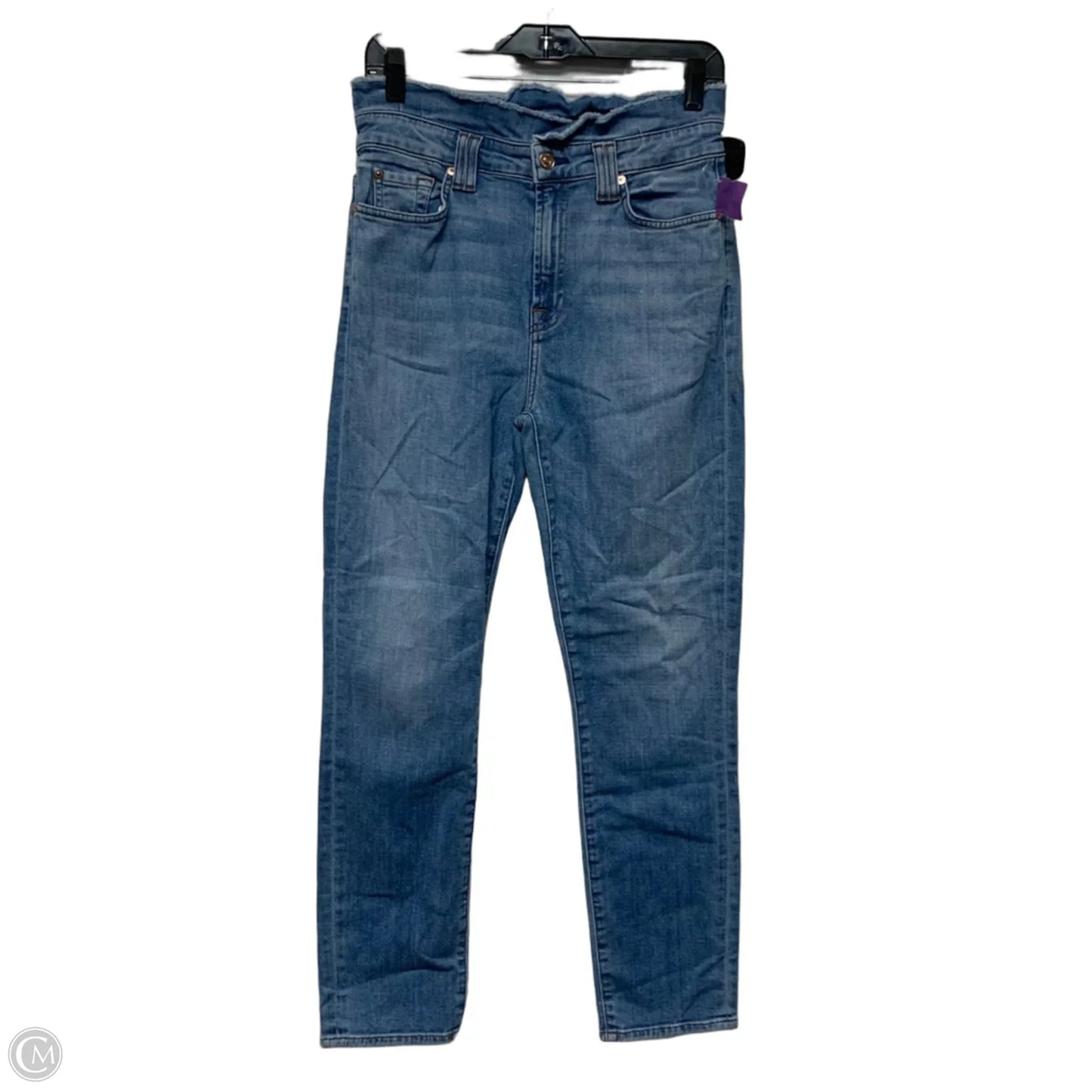 Jeans Straight By 7 For All Mankind In Blue Denim, Size: 8
