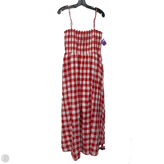 Dress Casual Maxi By Loft In Red & White, Size: L