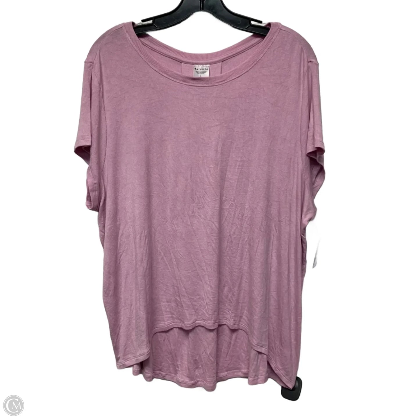 Athletic Top Short Sleeve By Athleta In Pink, Size: L
