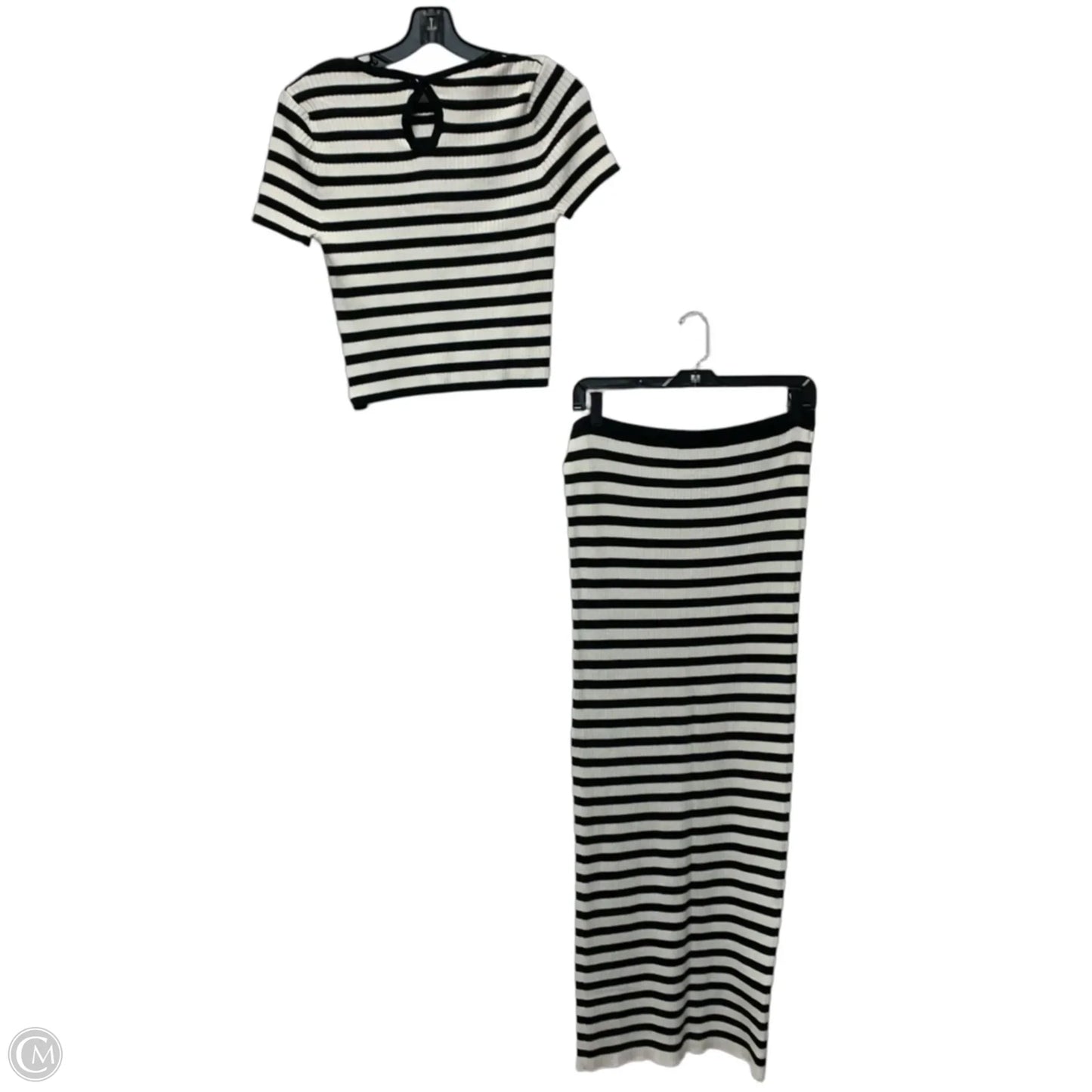 Skirt Set 2pc By Olive And Oak In Striped Pattern, Size: L