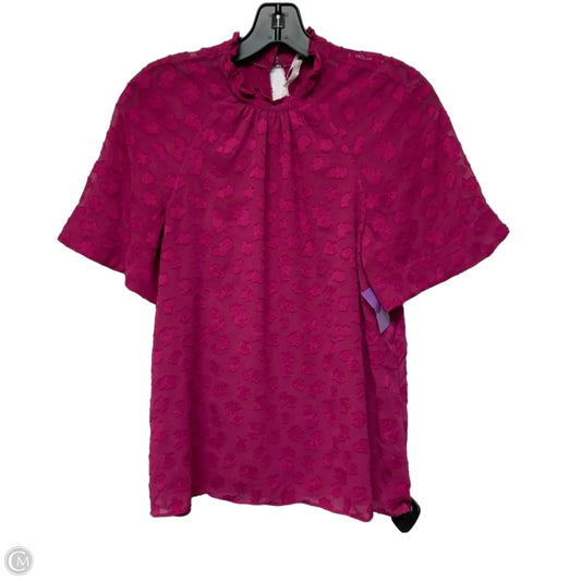 Blouse Short Sleeve By Feather Bone In Purple, Size: Xs